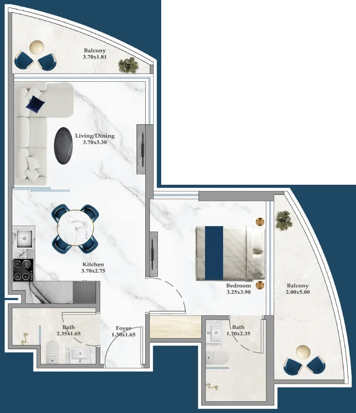 1 bedroom Apartments floor plan at Serenz