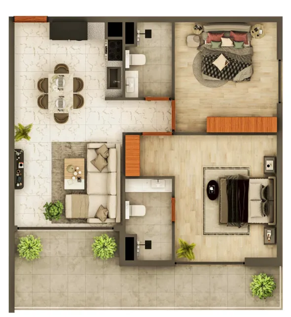 2 bedroom Apartments floor plan at Views VII by Golden Woods