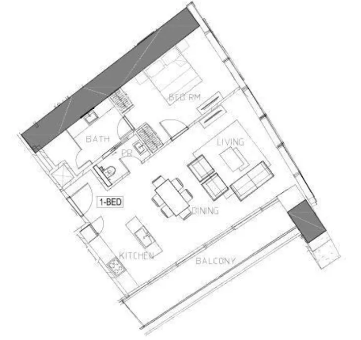 1 bedroom Apartments floor plan at Safa Two de Grisogono