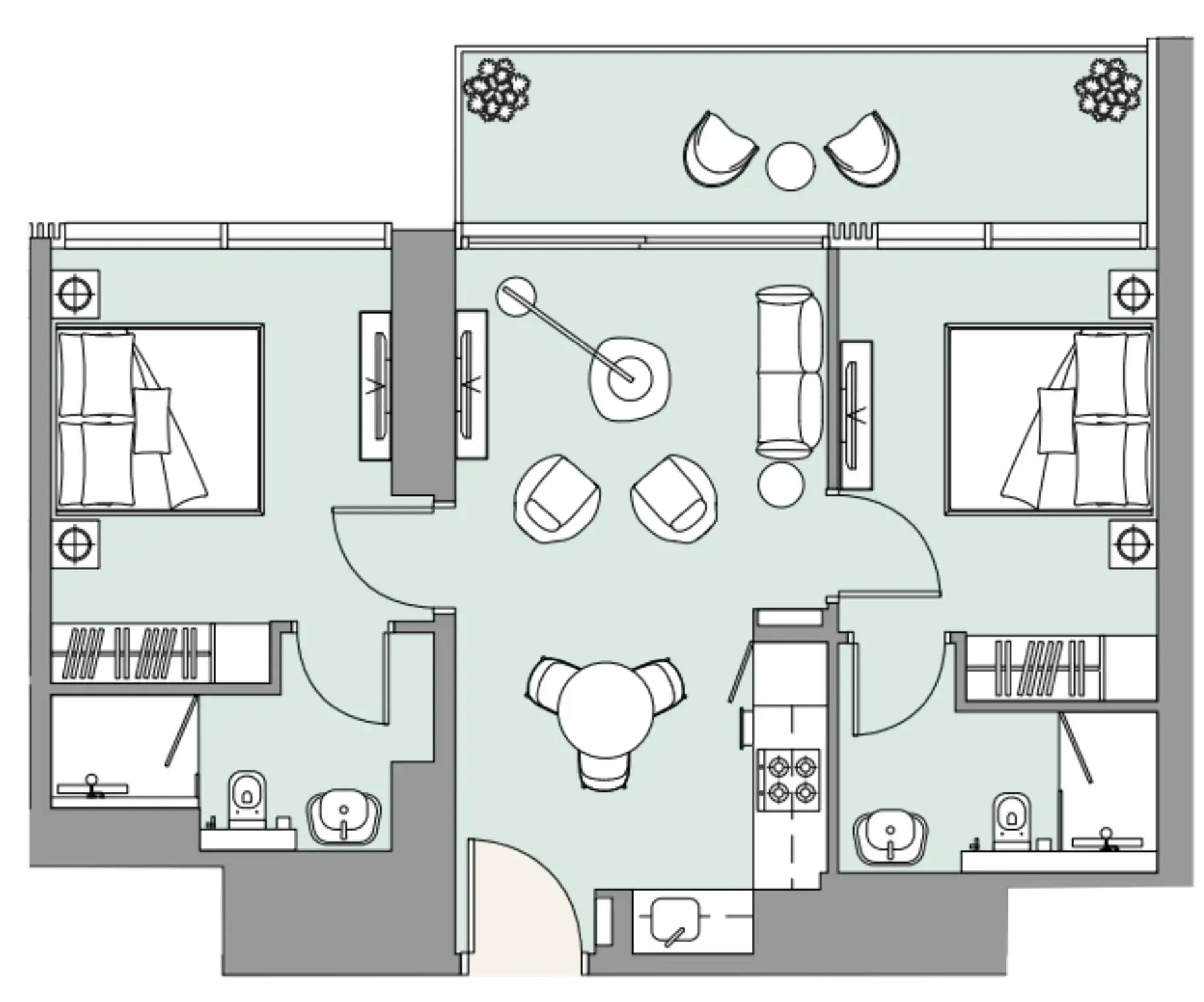 2 bedroom Apartments floor plan at The Edge