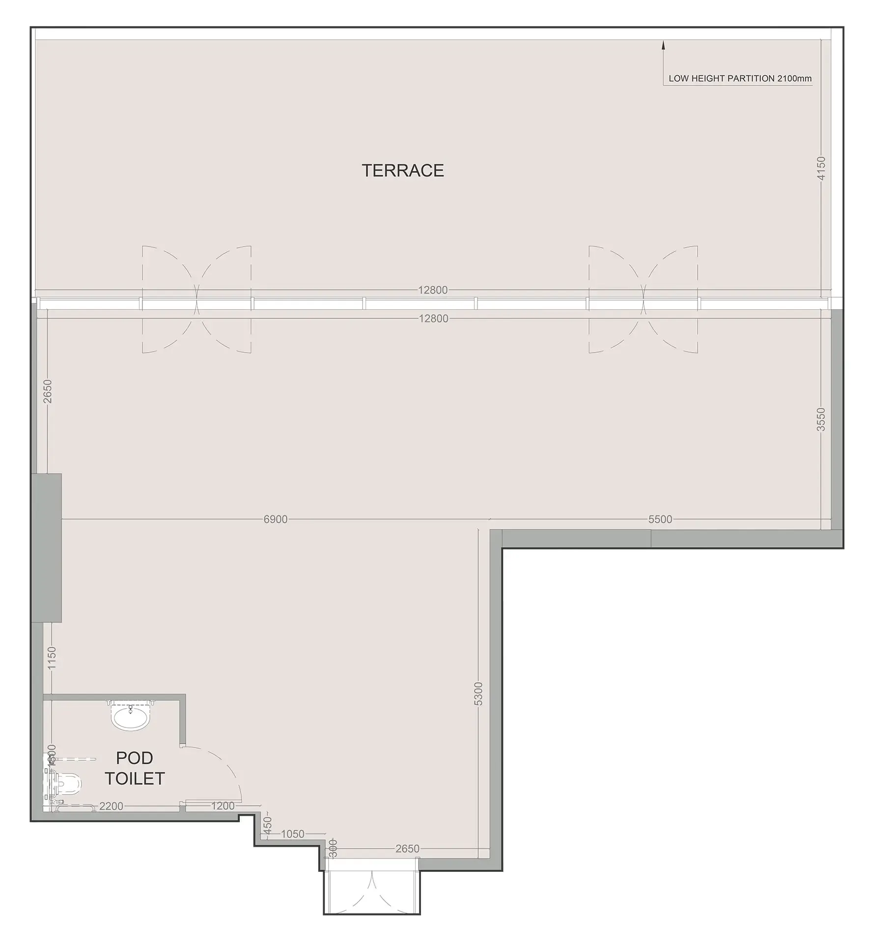  bedroom Office floor plan at SKY LEVEL 1