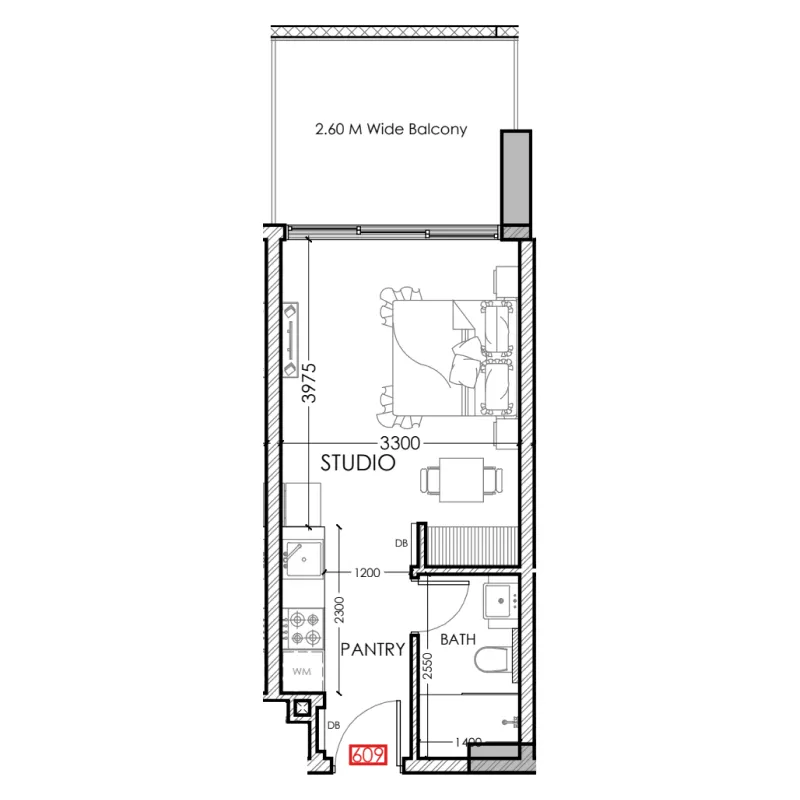 0 bedroom Apartments floor plan at Al Haseen Residences 5