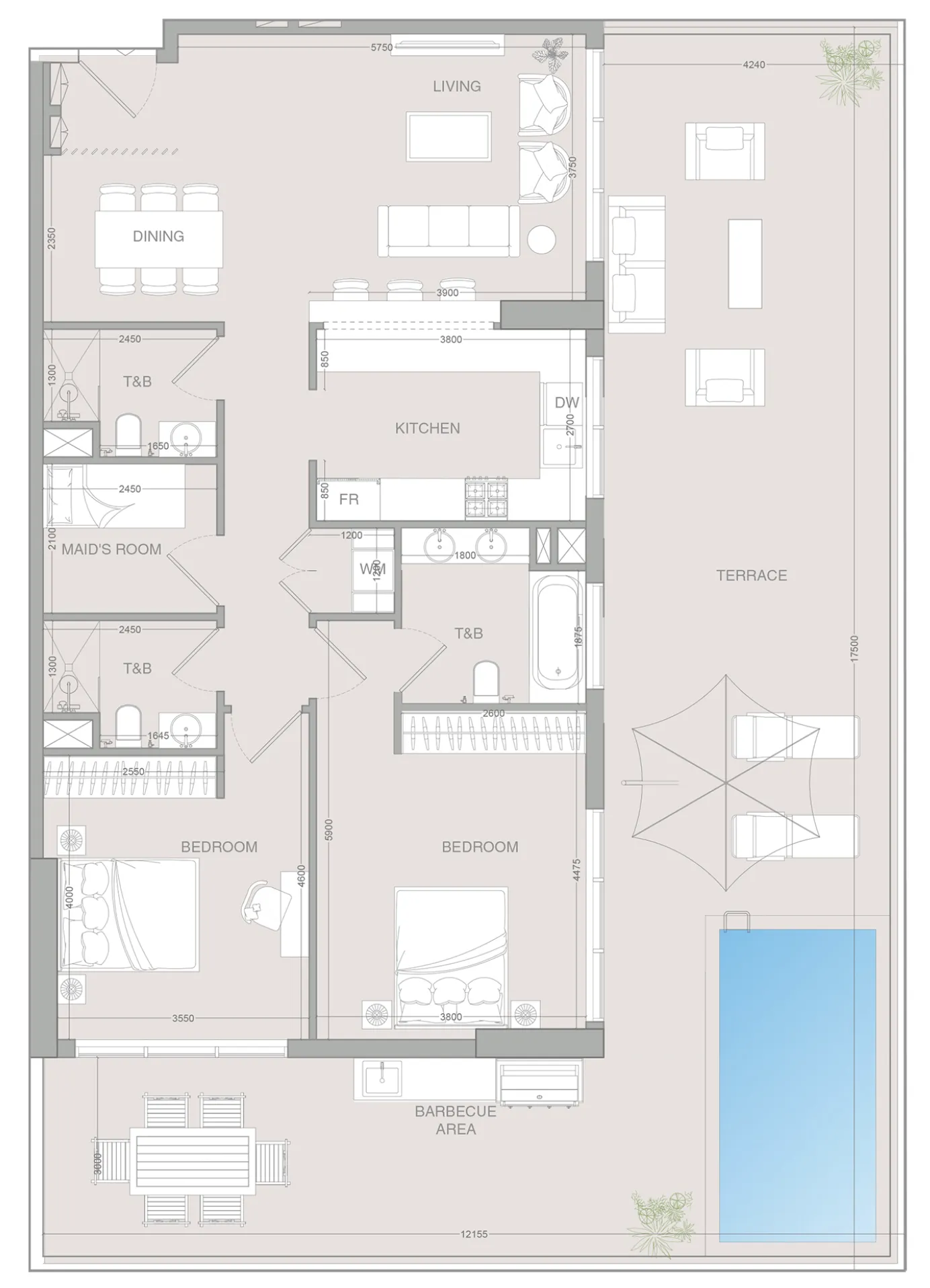 2.5 bedroom Apartments floor plan at V1STARA House 2