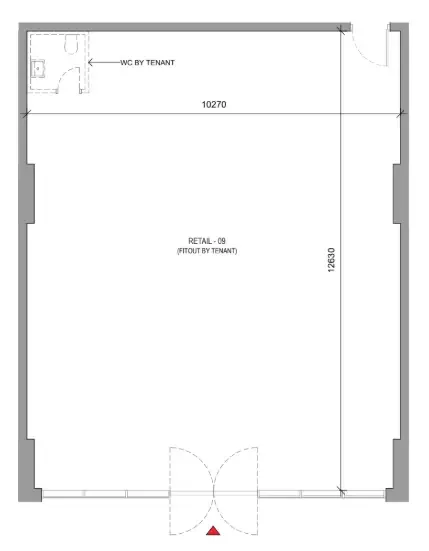  bedroom Retail floor plan at Sobha One