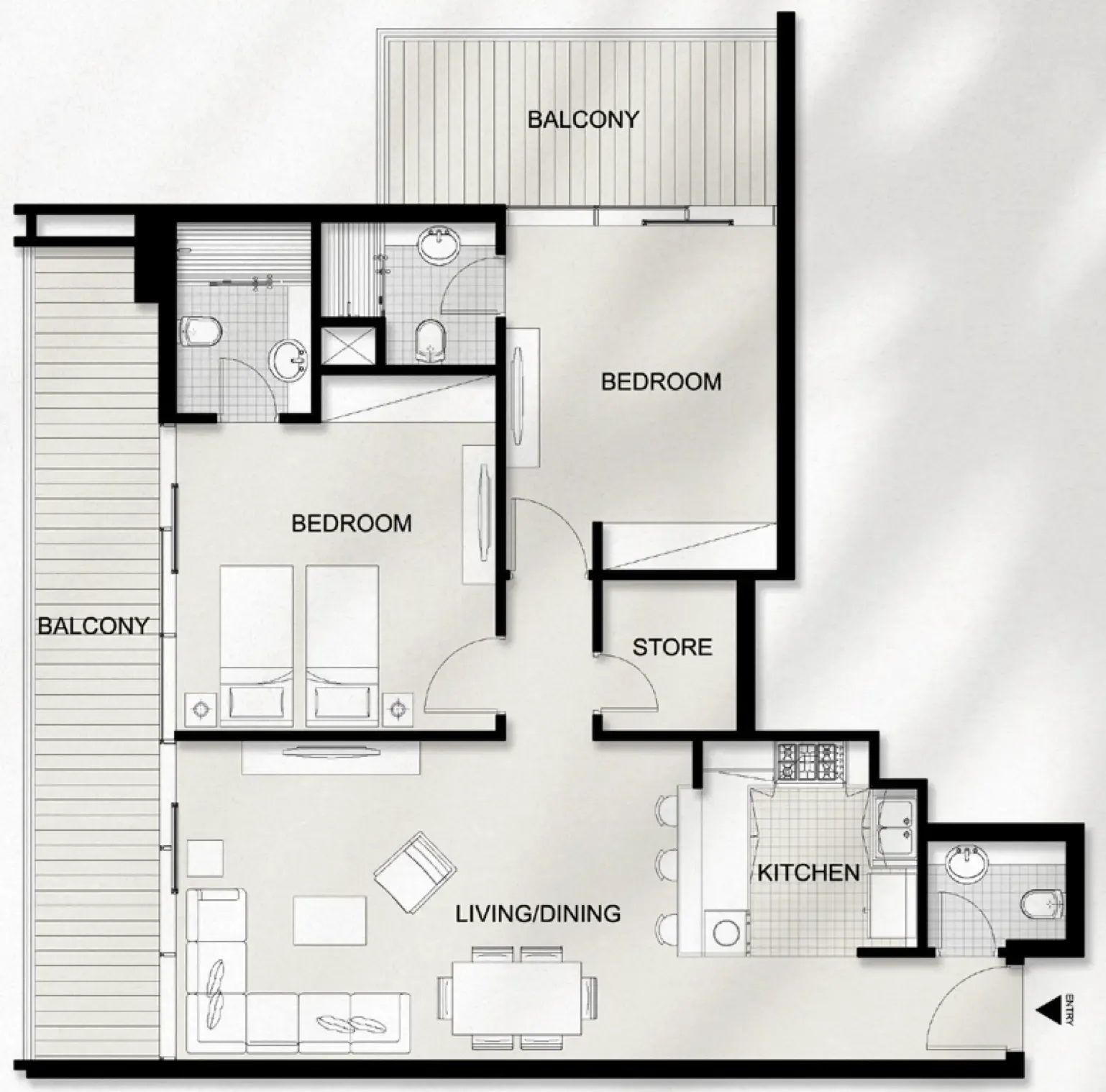 2.5 bedroom Apartments floor plan at AYAT Parkview
