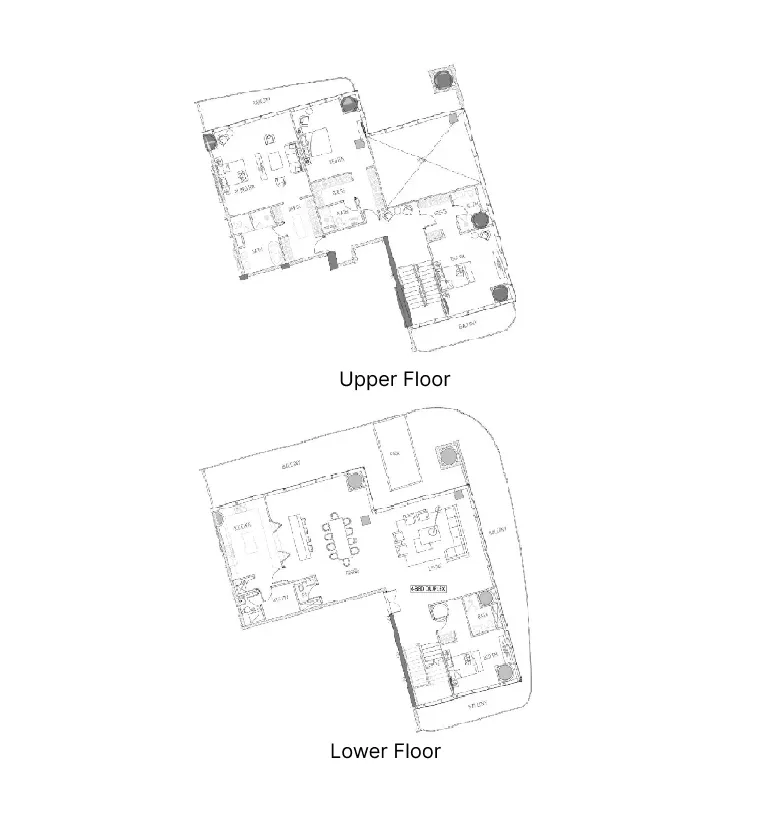 4 bedroom Duplex floor plan at Damac Bay 2