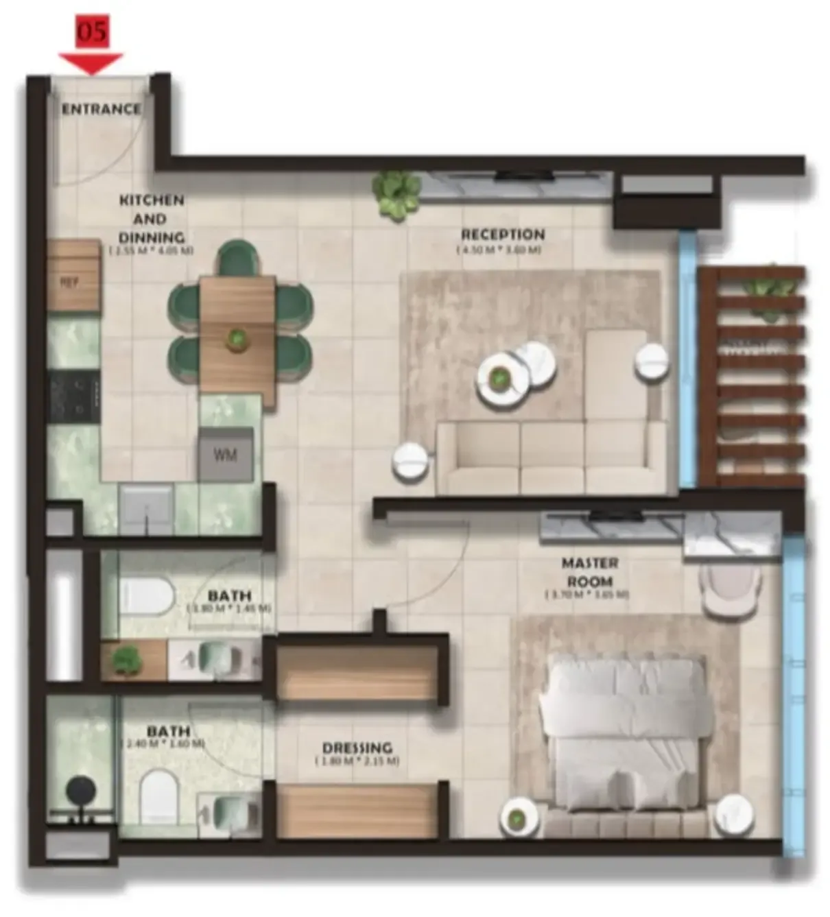 1 bedroom Apartments floor plan at The Spark By Esnaad