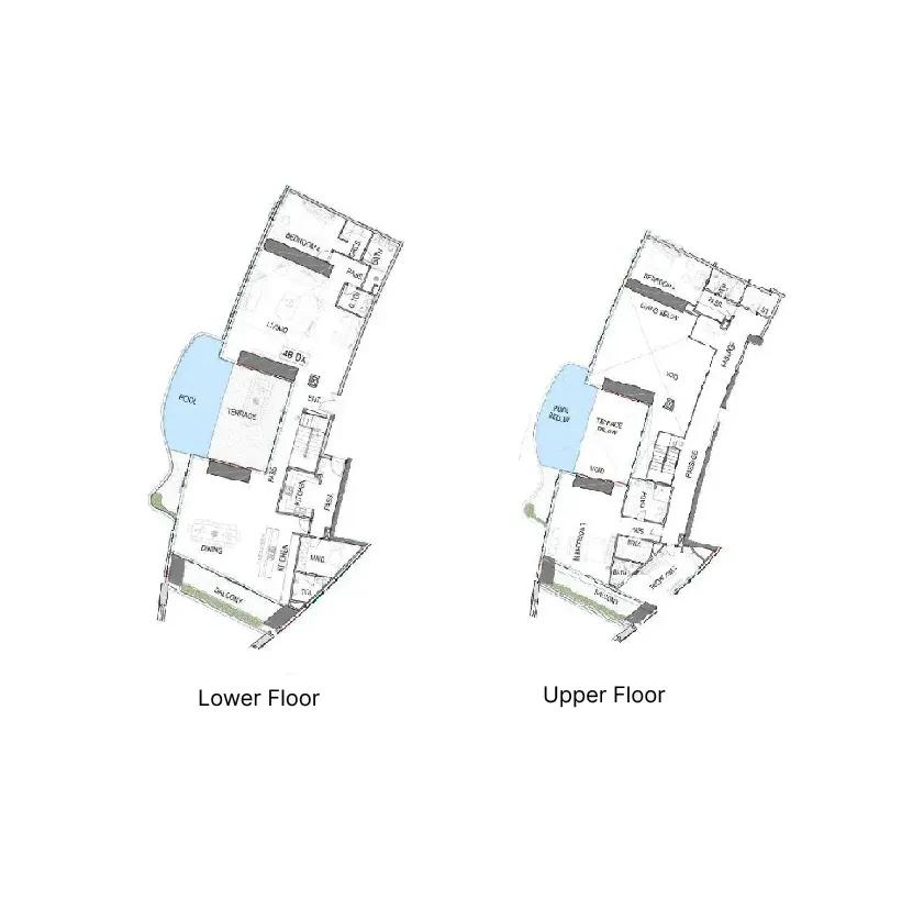 4.5 bedroom Duplex floor plan at Safa One de Grisogono