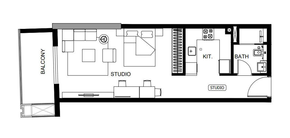 0 bedroom Apartments floor plan at Binghatti Dusk