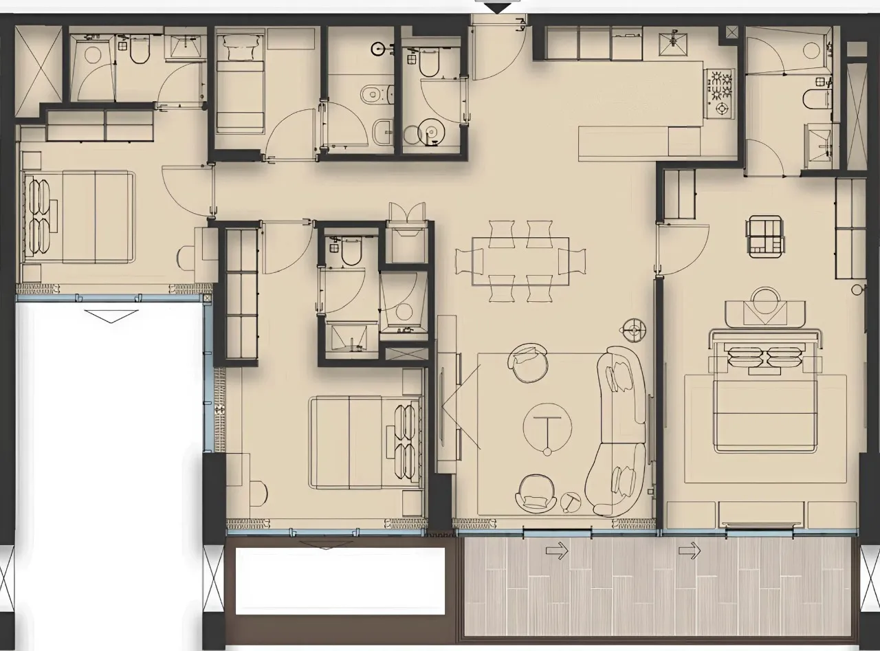 3 bedroom Apartments floor plan at Sea Cliff by Imtiaz