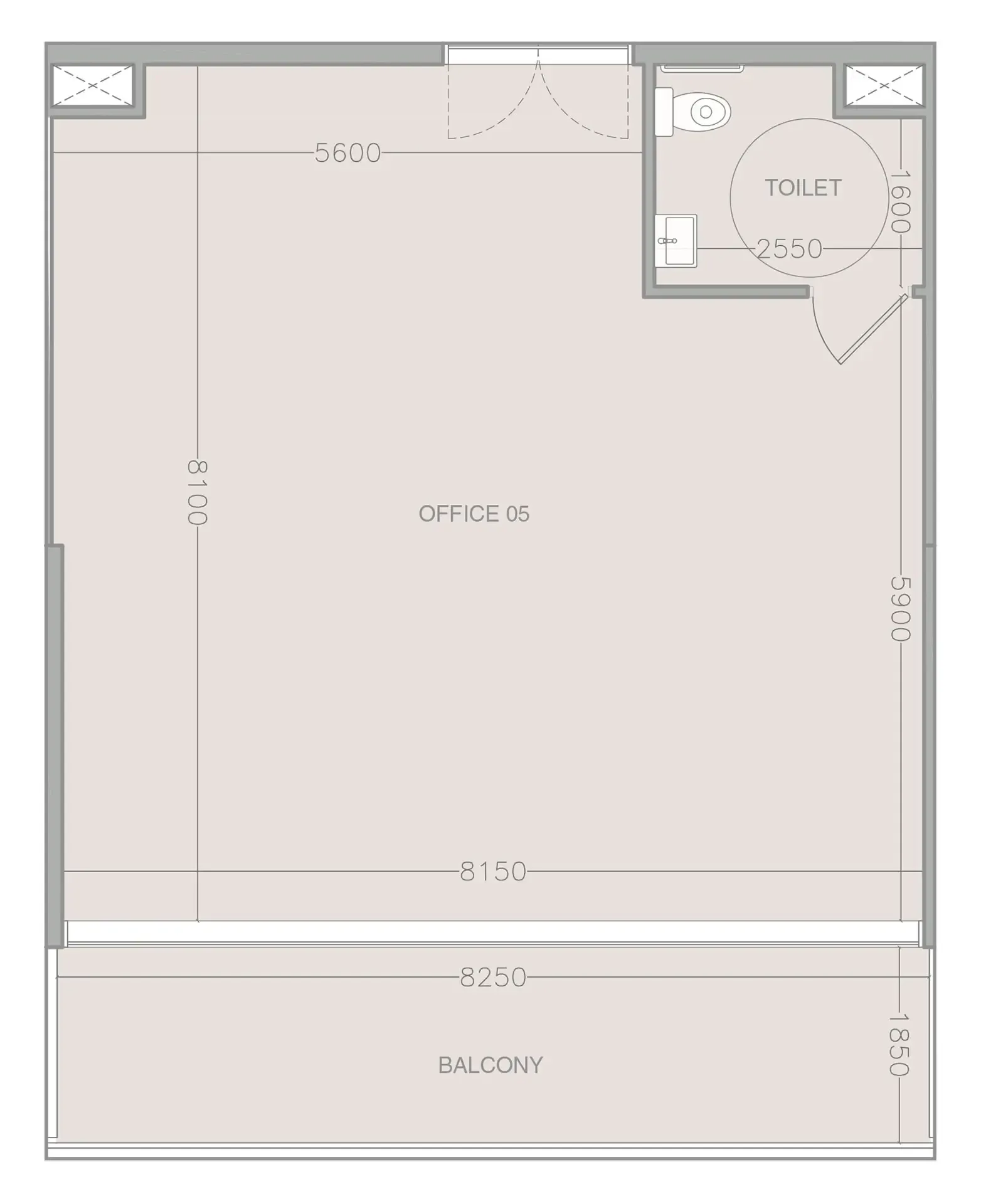  bedroom Office floor plan at 1WOOD Residence 2