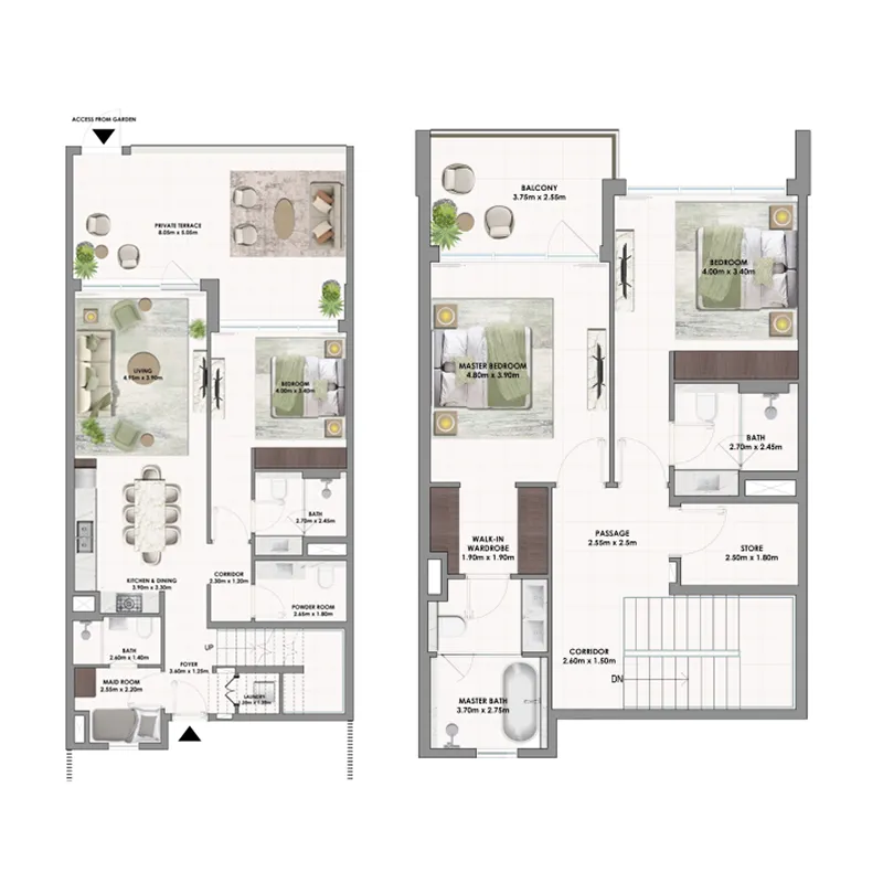 3 bedroom Townhouse floor plan at Golf Dale
