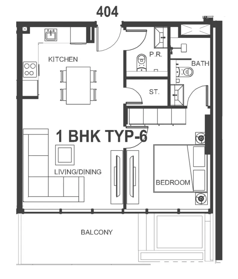 1 bedroom Apartments floor plan at Interstellar Tower