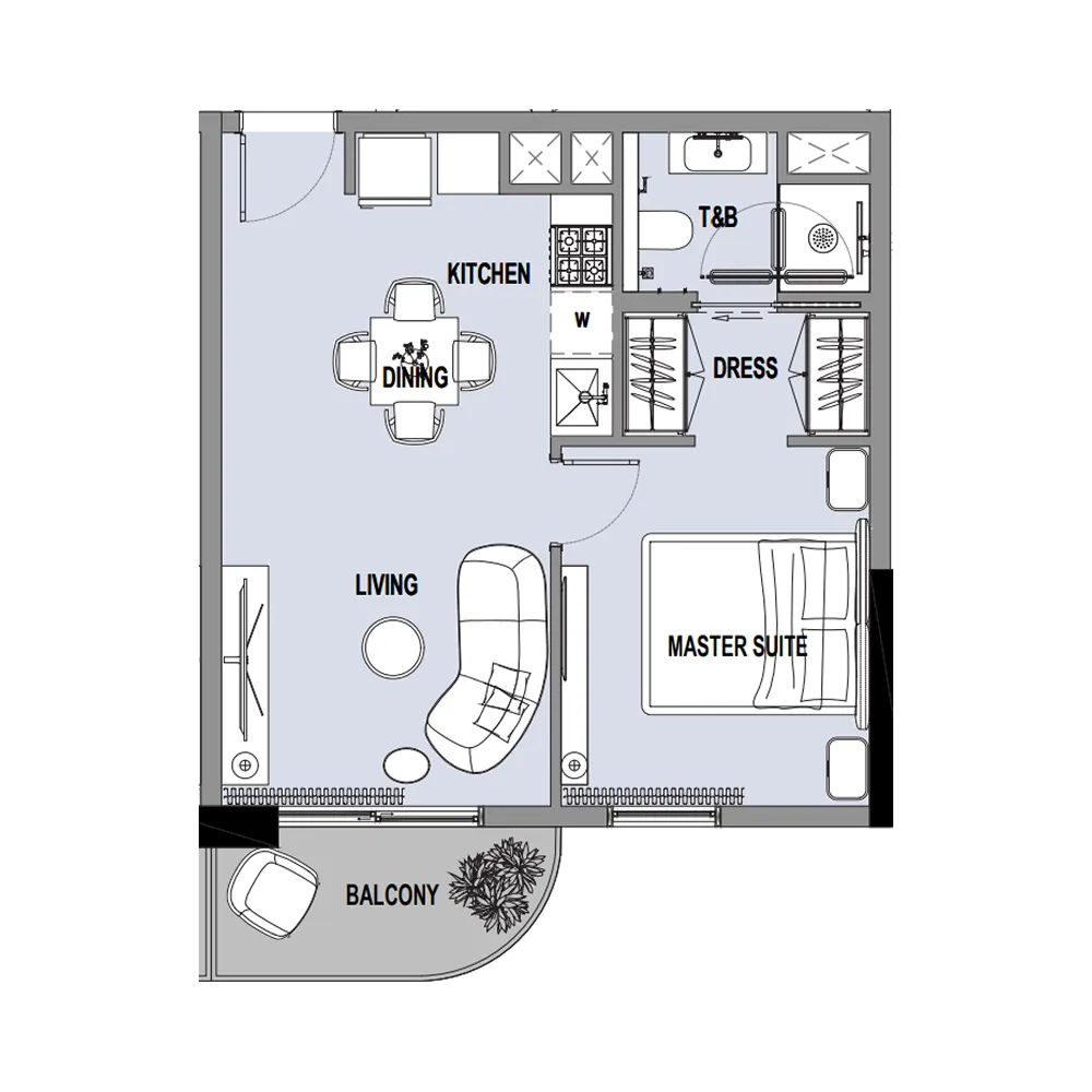 1 bedroom Apartments floor plan at Verso