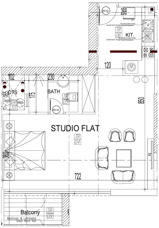 0 bedroom Apartments floor plan at Paradise View II