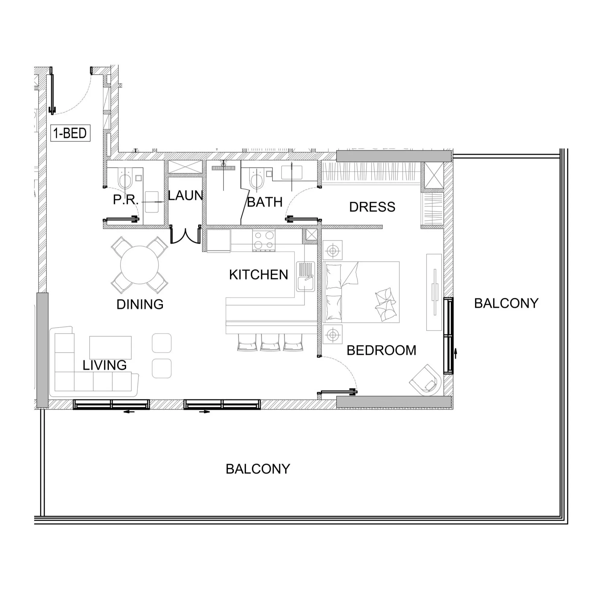 1 bedroom Apartments floor plan at Valencia