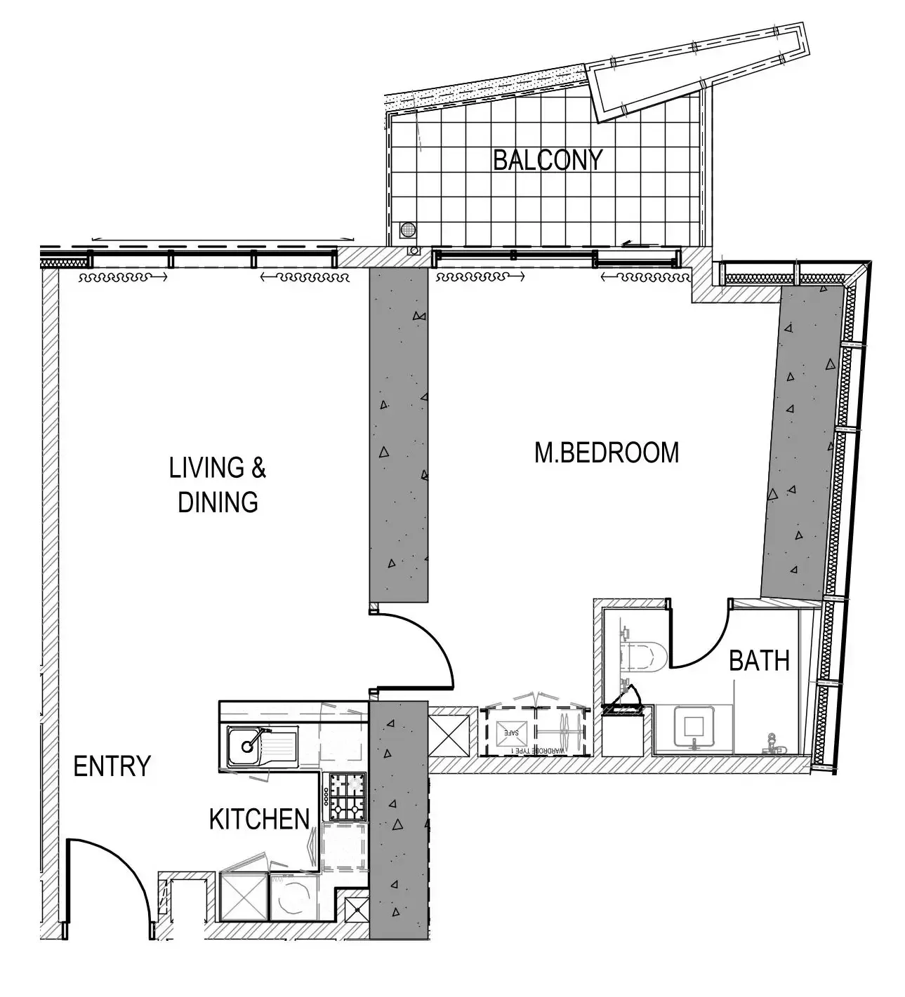1 bedroom Apartments floor plan at Aykon City Tower