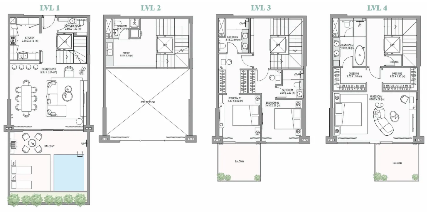 3 bedroom Villa floor plan at Ayamore Residence