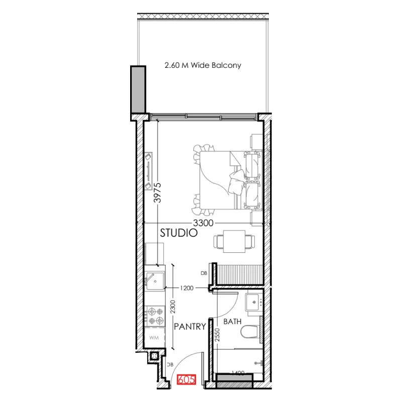0 bedroom Apartments floor plan at Al Haseen Residences 5