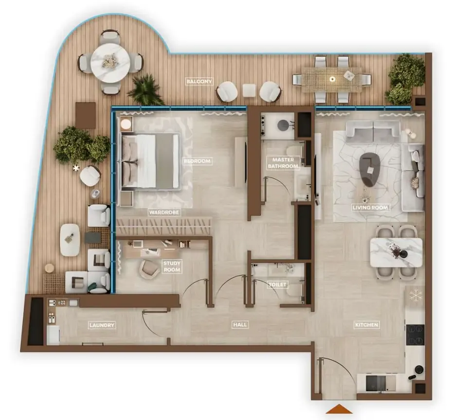 1 bedroom Apartments floor plan at Sky Hills Astra