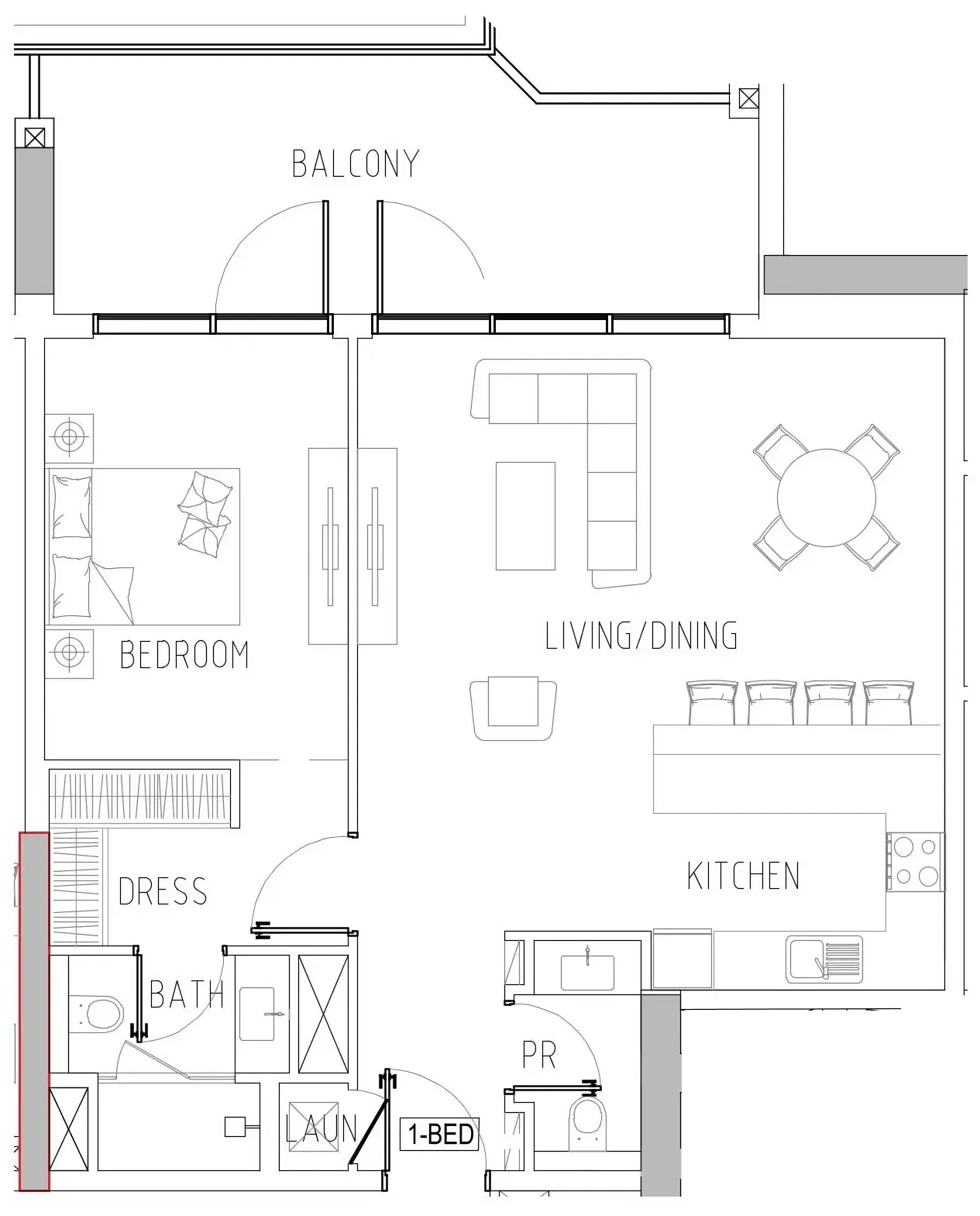 1 bedroom Apartments floor plan at Damac Riverside Views