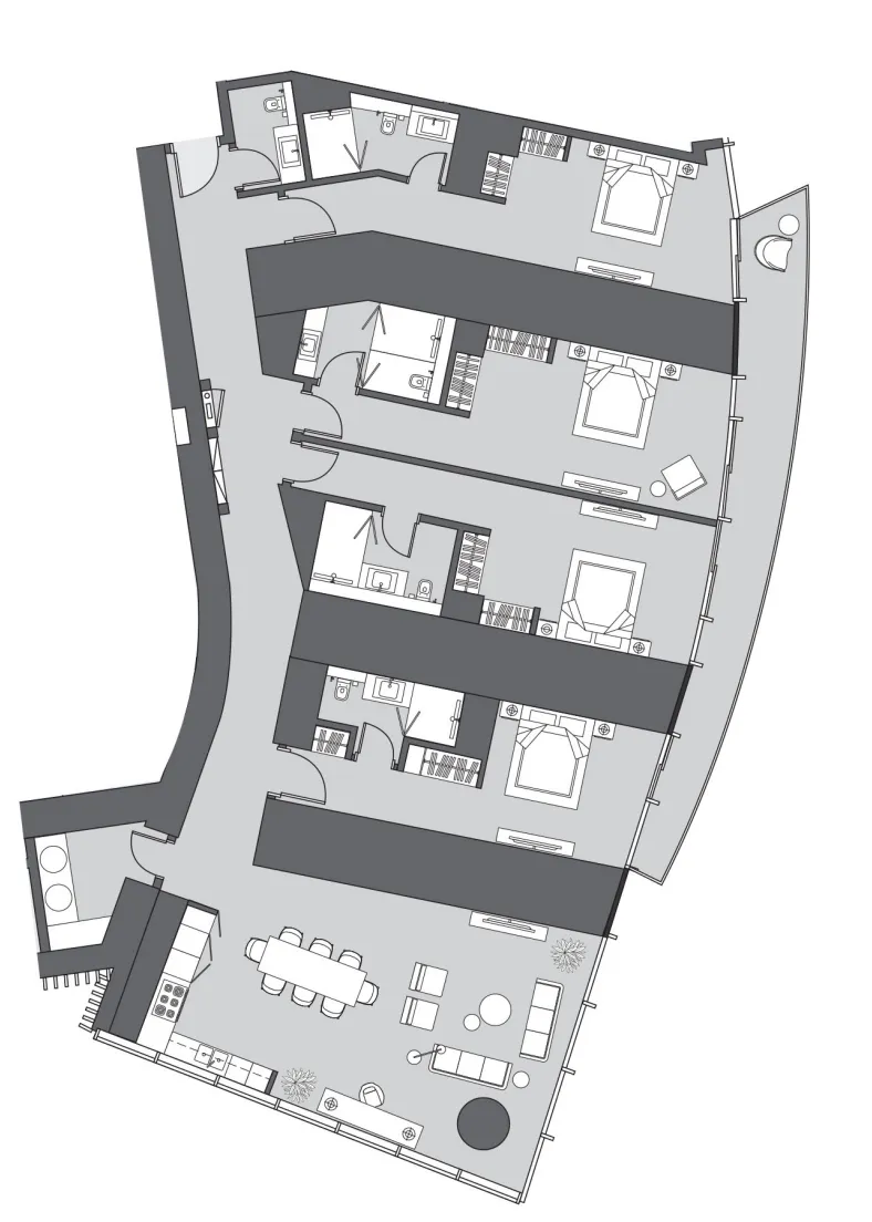 4 bedroom Apartments floor plan at Six Senses Residence