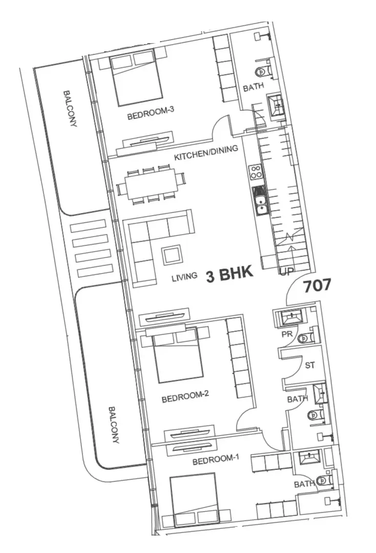 3 bedroom Apartments floor plan at Villa Del Garda