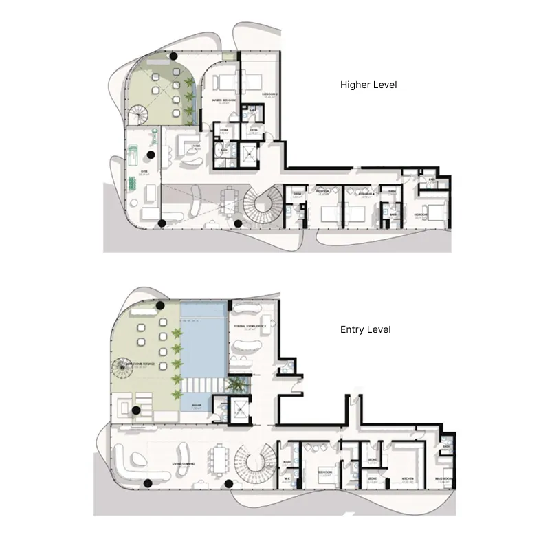 5 bedroom Duplex floor plan at Coralis Residences
