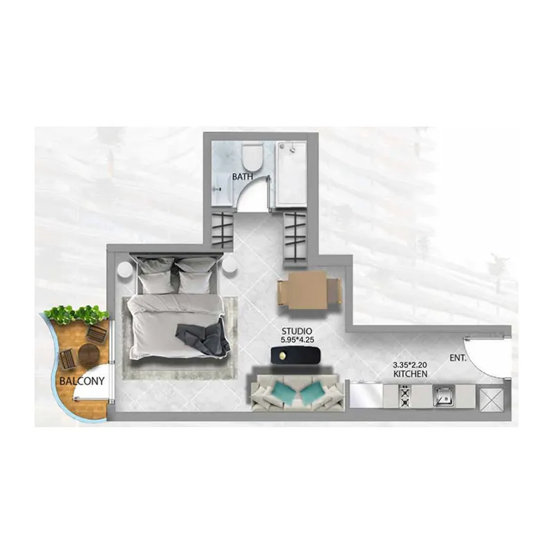 0 bedroom Apartments floor plan at 311 Boulevard