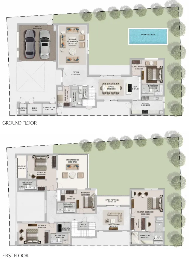 5 bedroom Villa floor plan at The Grove at Sobha Sanctuary