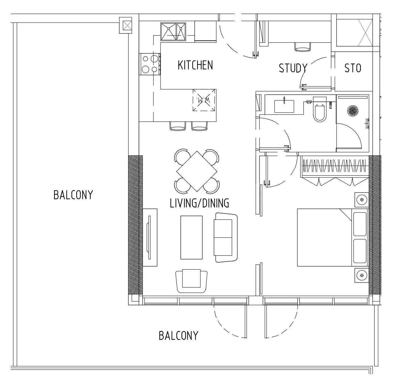 1 bedroom Apartments floor plan at Damac District