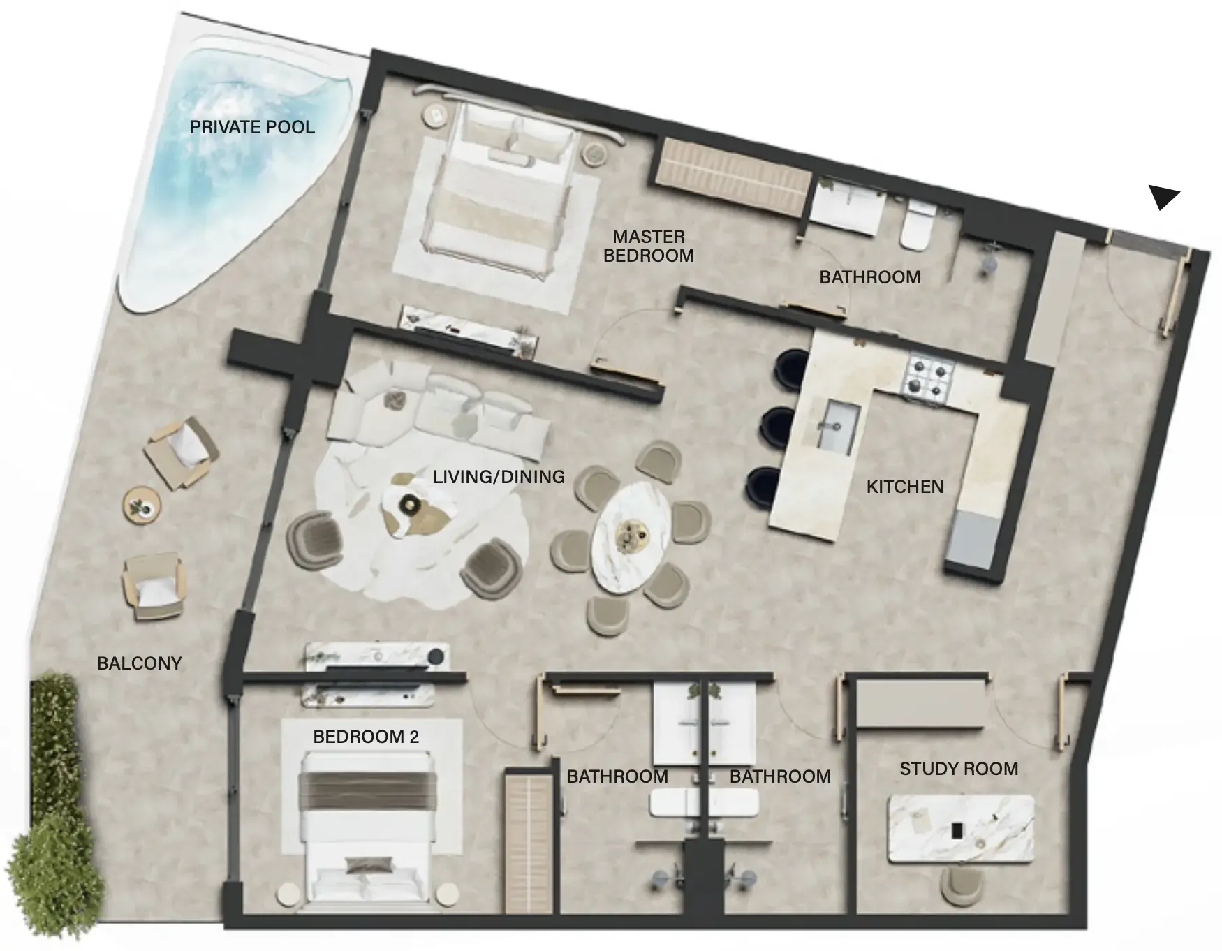 2 bedroom Apartments floor plan at Weybridge Gardens 4