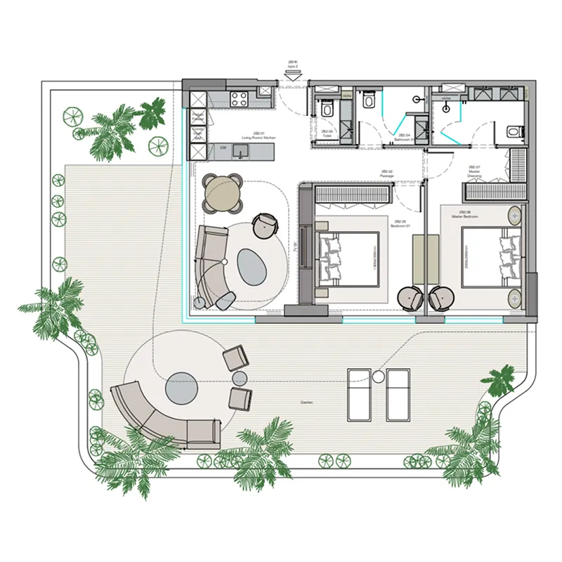 2 bedroom Apartments floor plan at Helvetia Verde