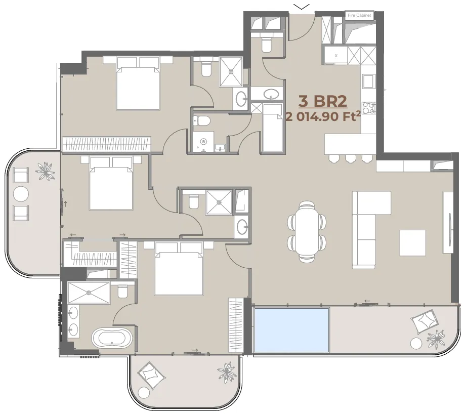 3.5 bedroom Apartments floor plan at House of WELL