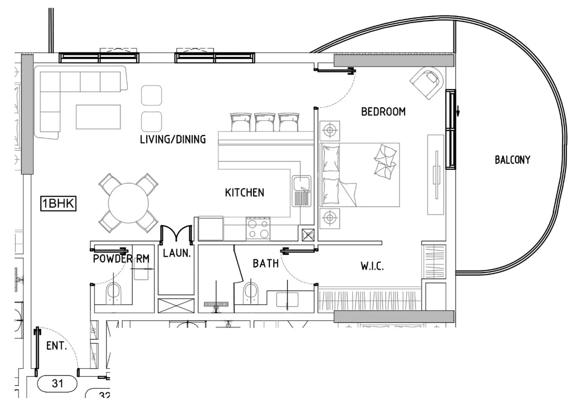1 bedroom Apartments floor plan at Damac Lagoons Views Phase 3