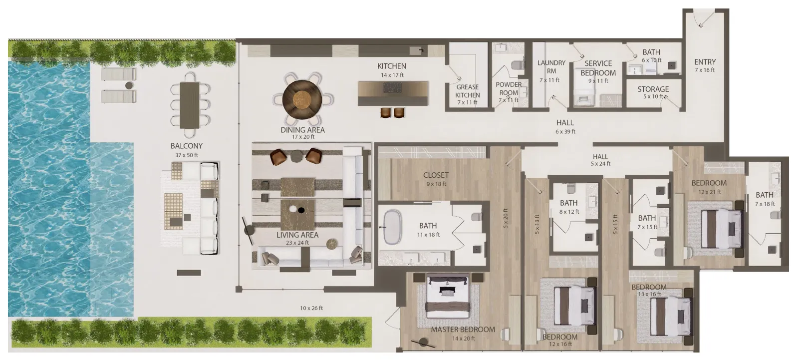 4 bedroom Townhouse floor plan at Omoria Private Residences