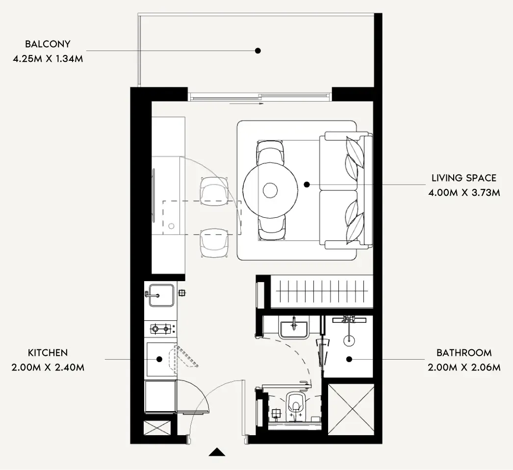 0 bedroom Apartments floor plan at Azizi Leily