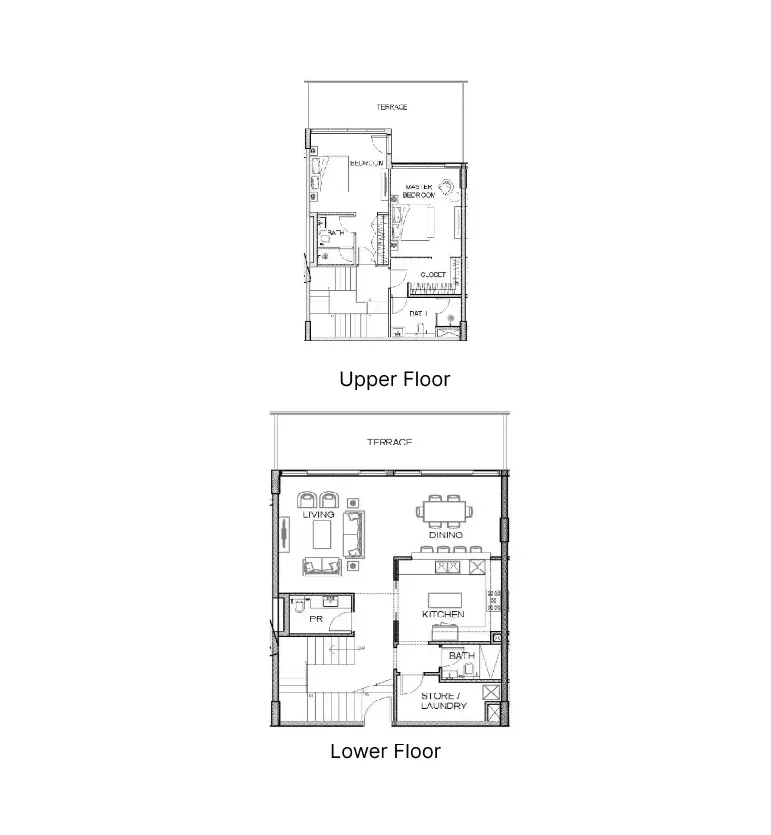 2 bedroom Townhouse floor plan at Golf Greens