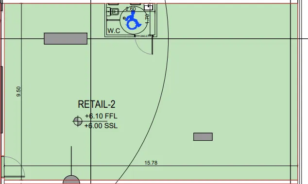  bedroom Retail floor plan at Binghatti Flare