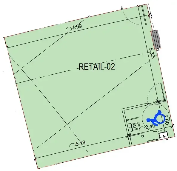  bedroom Retail floor plan at Binghatti Skyflame