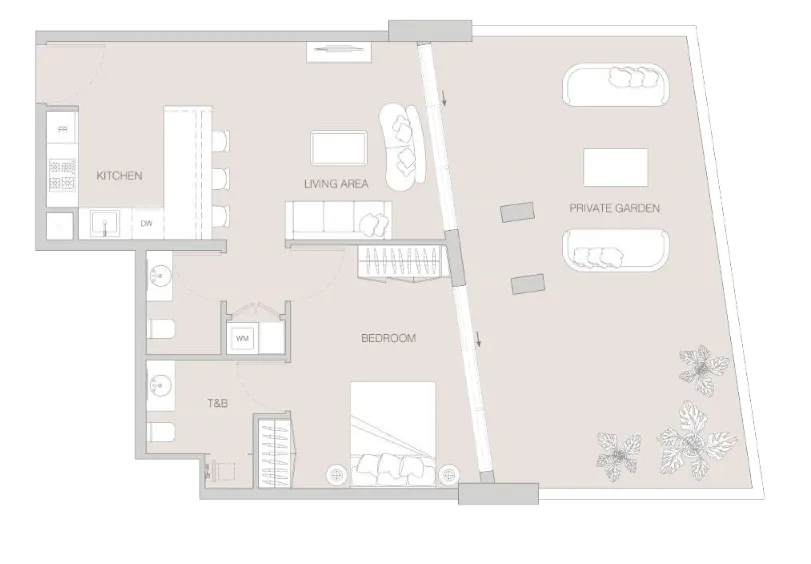 1 bedroom Apartments floor plan at W1NNER Tower