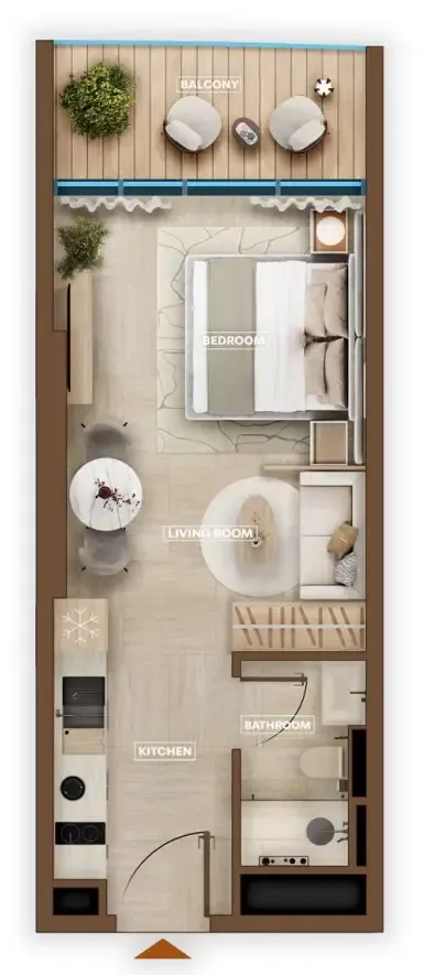 0 bedroom Apartments floor plan at Sky Hills Astra