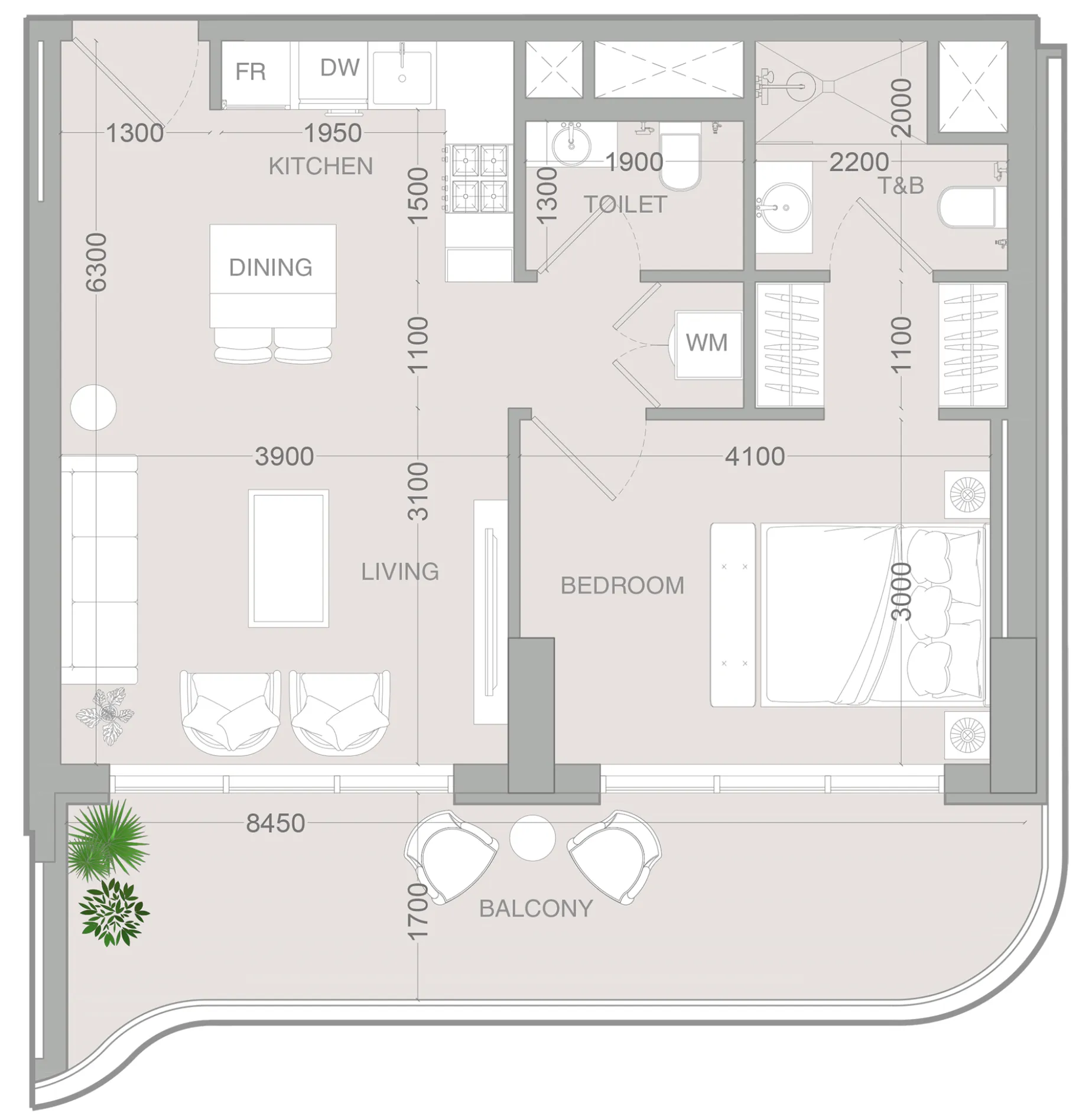 1 bedroom Apartments floor plan at ALTA V1EW