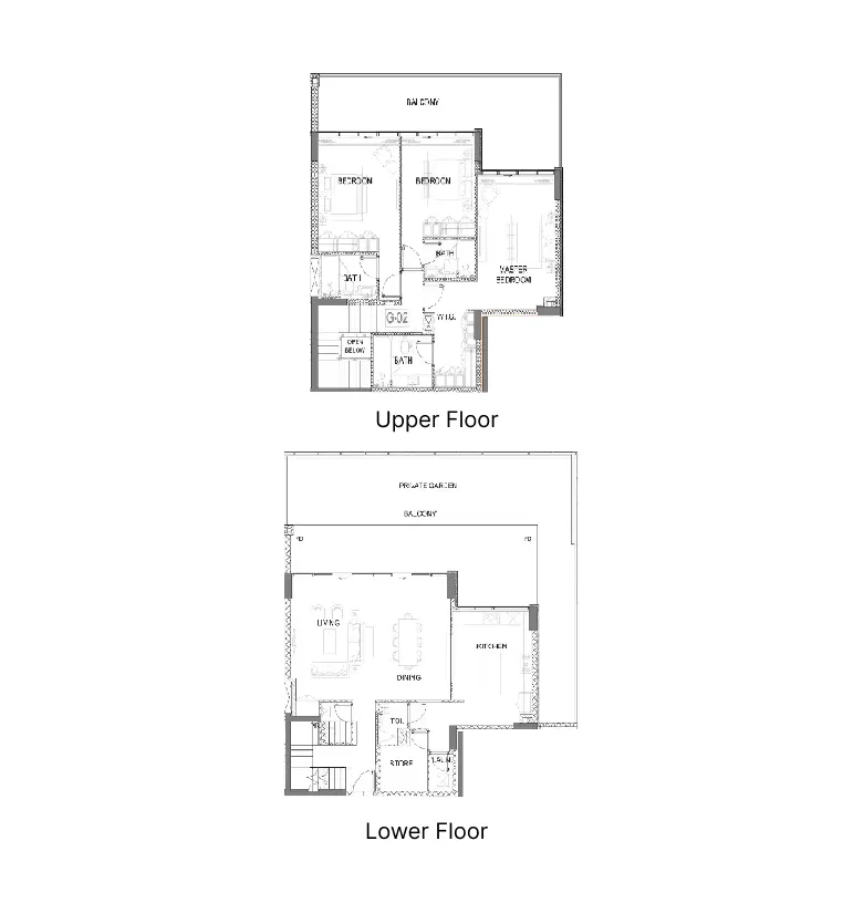 3 bedroom Townhouse floor plan at Golf Greens