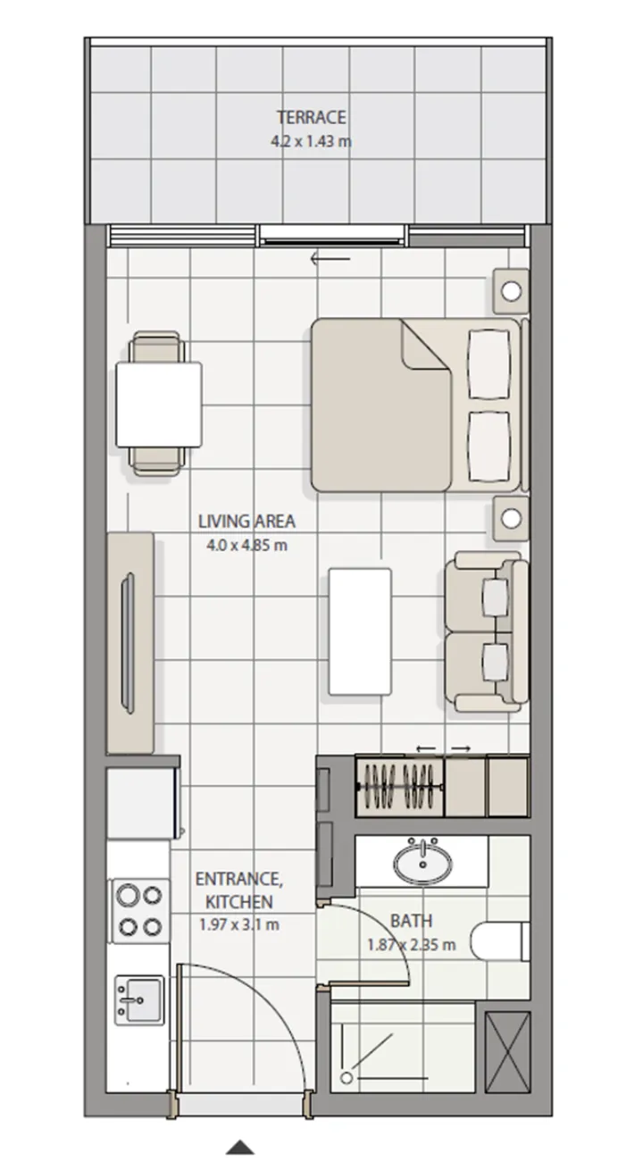 0 bedroom Apartments floor plan at The Icon Tower
