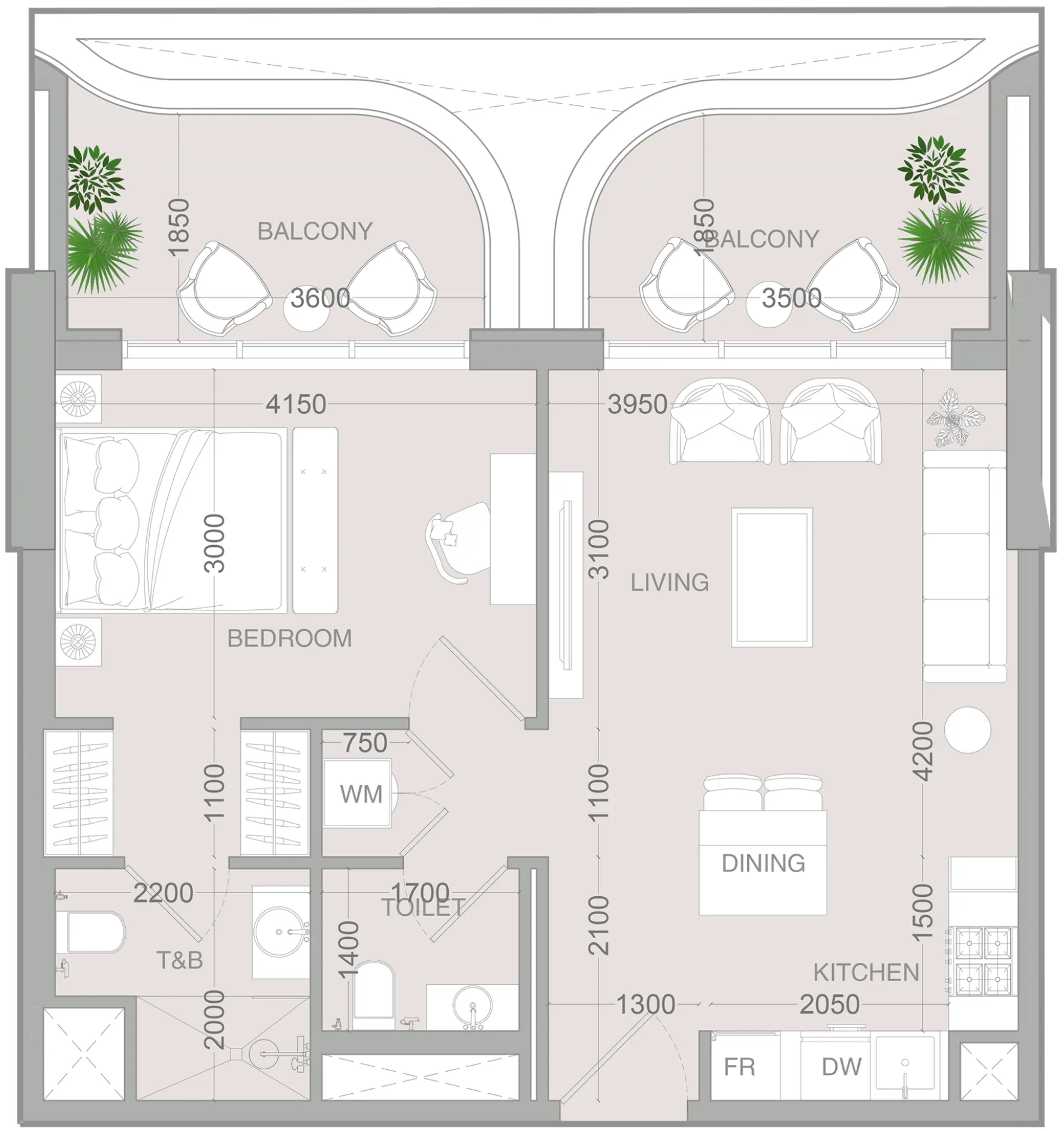 1 bedroom Apartments floor plan at ALTA V1EW