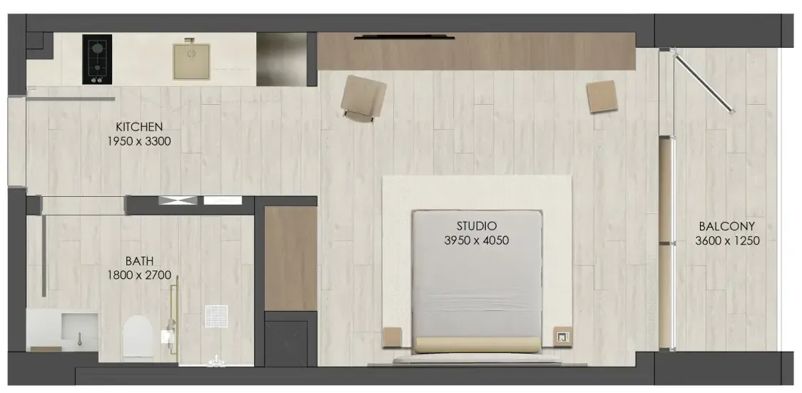 0 bedroom Apartments floor plan at JAD 288