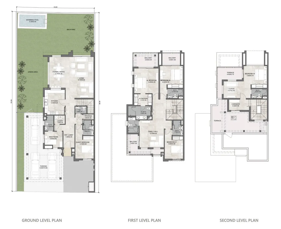 5 bedroom Townhouse floor plan at Hayat 6