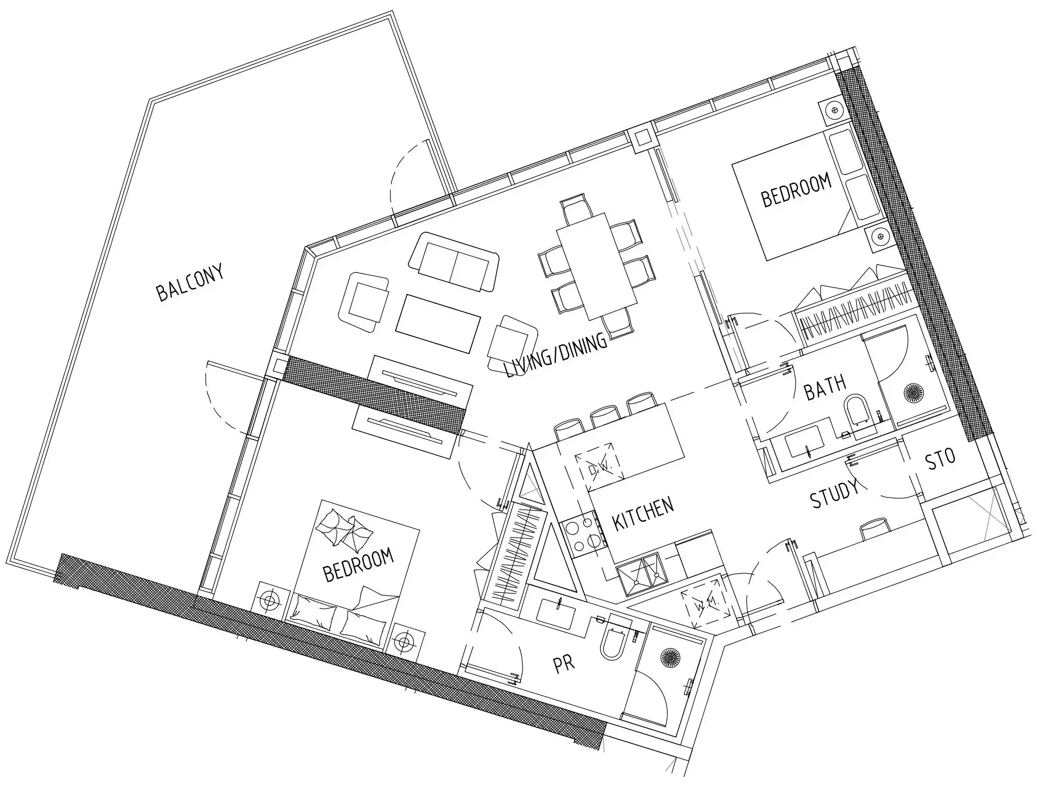 2 bedroom Apartments floor plan at Damac District