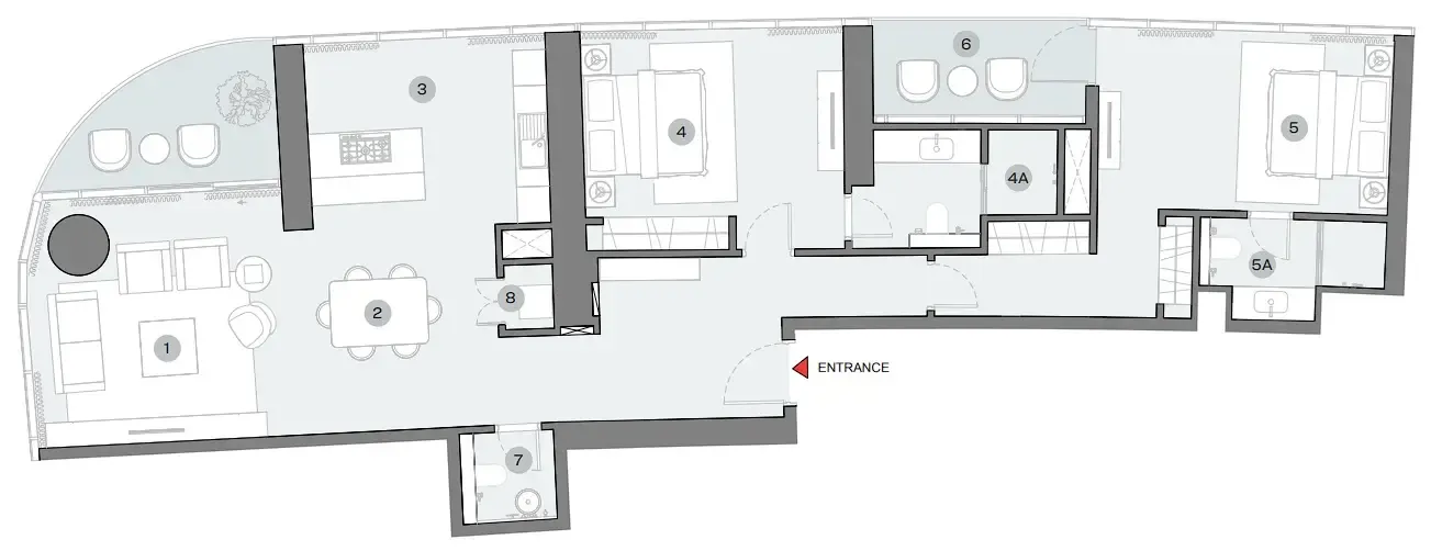 2 bedroom Apartments floor plan at Sobha Seahaven